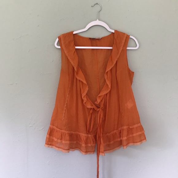 RED Valentino Tops - R.E.D. Valentino orange tie shirt